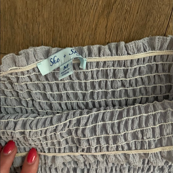 LAVENDER RUCHED TUBE TOP - Picture 2 of 3